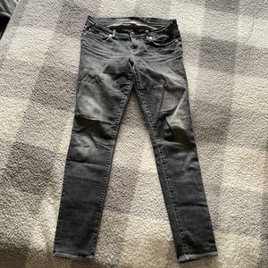 EUC Ruehl No. 925 Black Gray Washed Stretch Skinny Jeans size 27